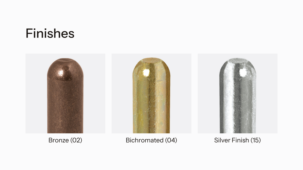 Overview of hinge finishes