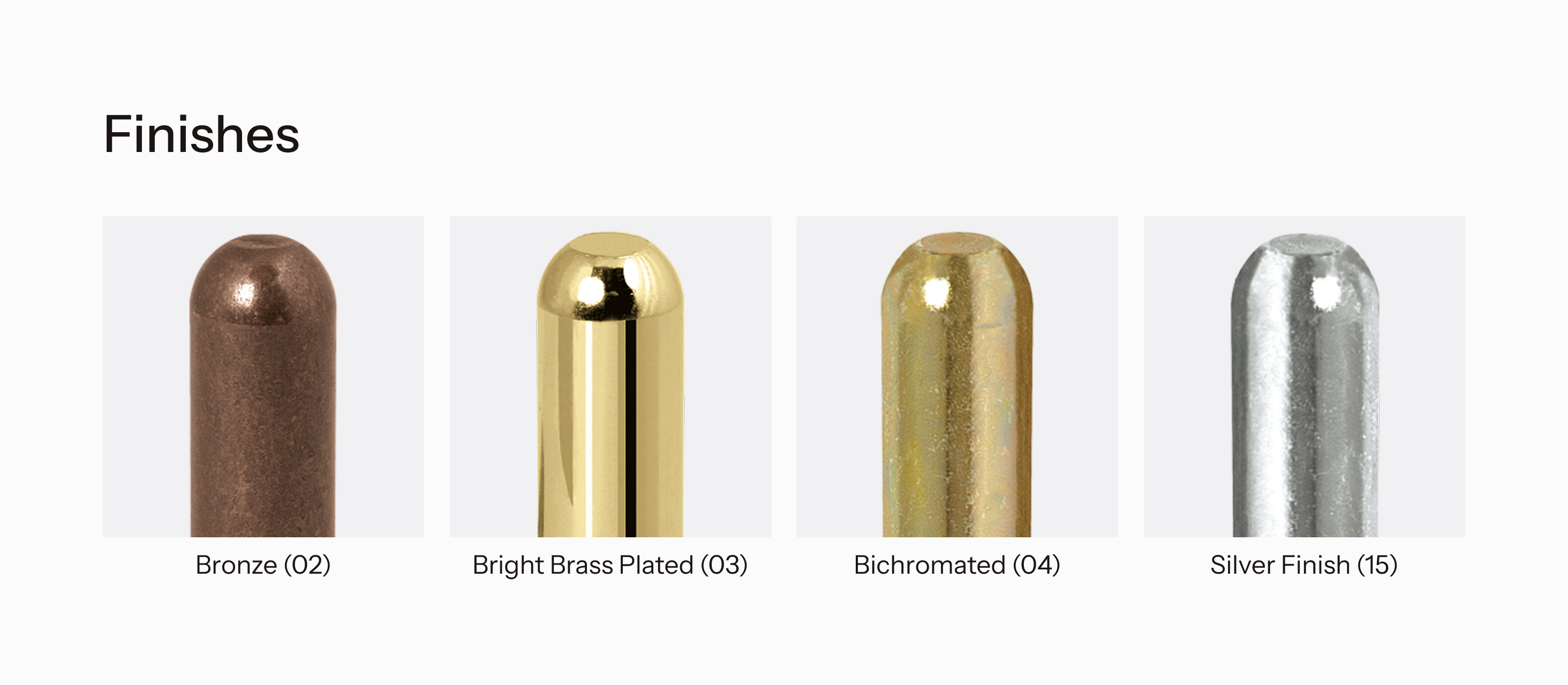 Overview of finishes available for 3D-matic
