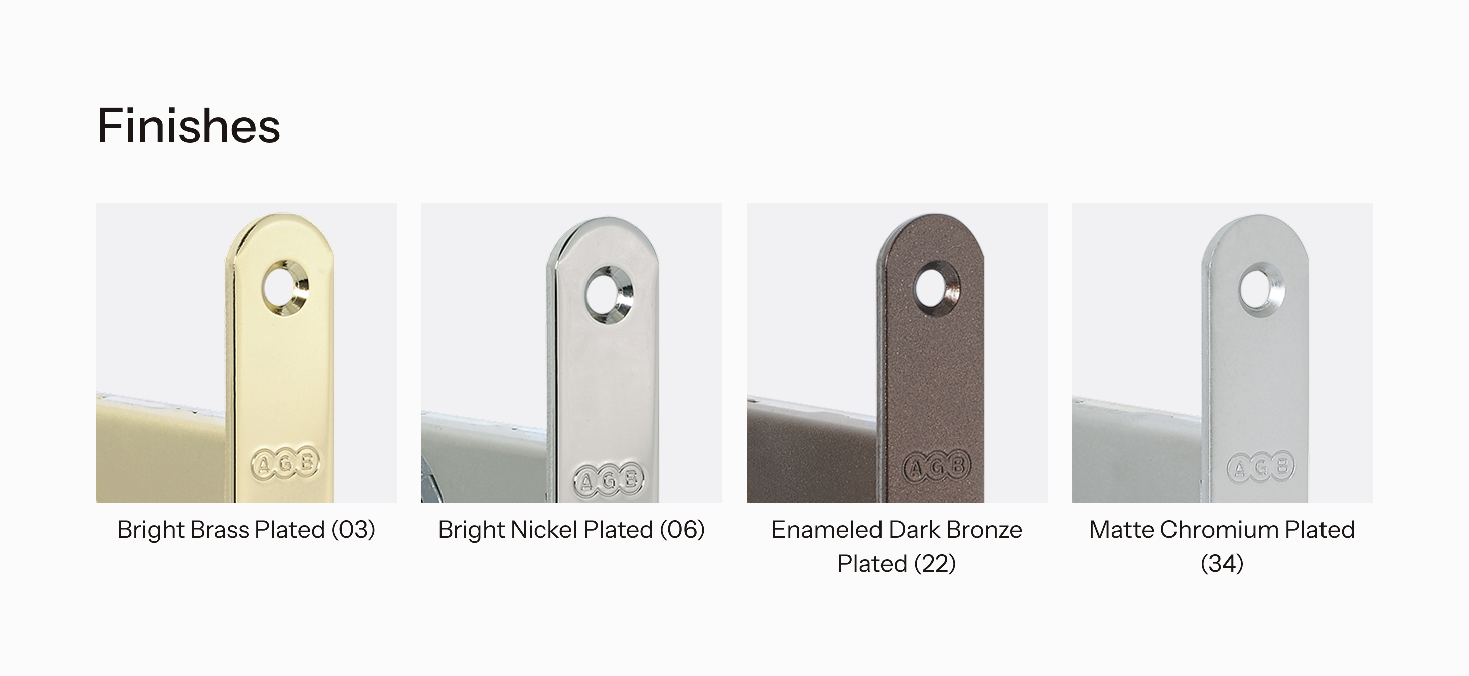 Overview of lock finishes