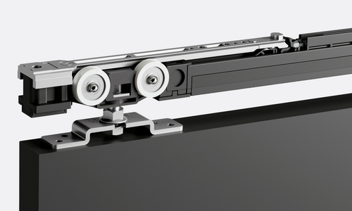Close-up of Classic Fluid's sliding door mechanism