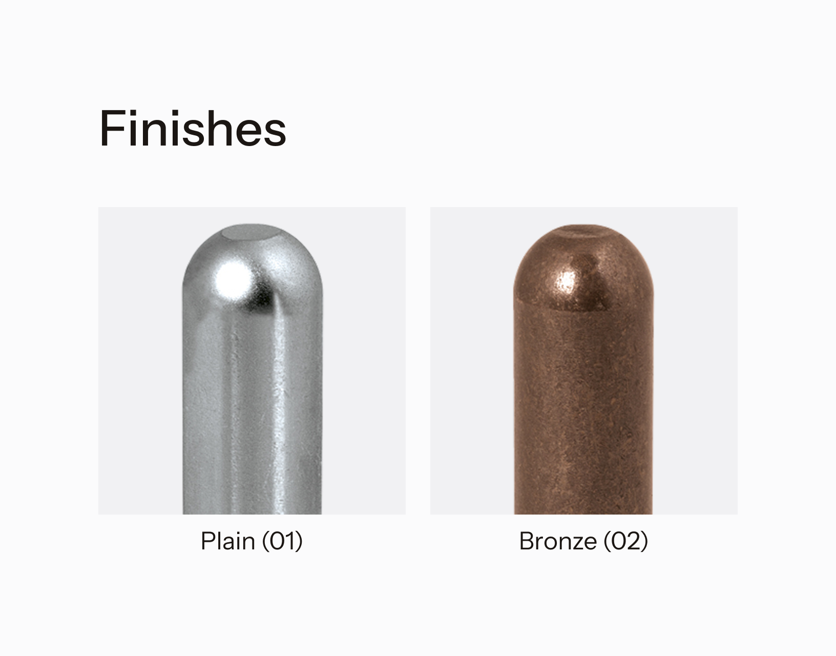 Overview of finishes available for Composit