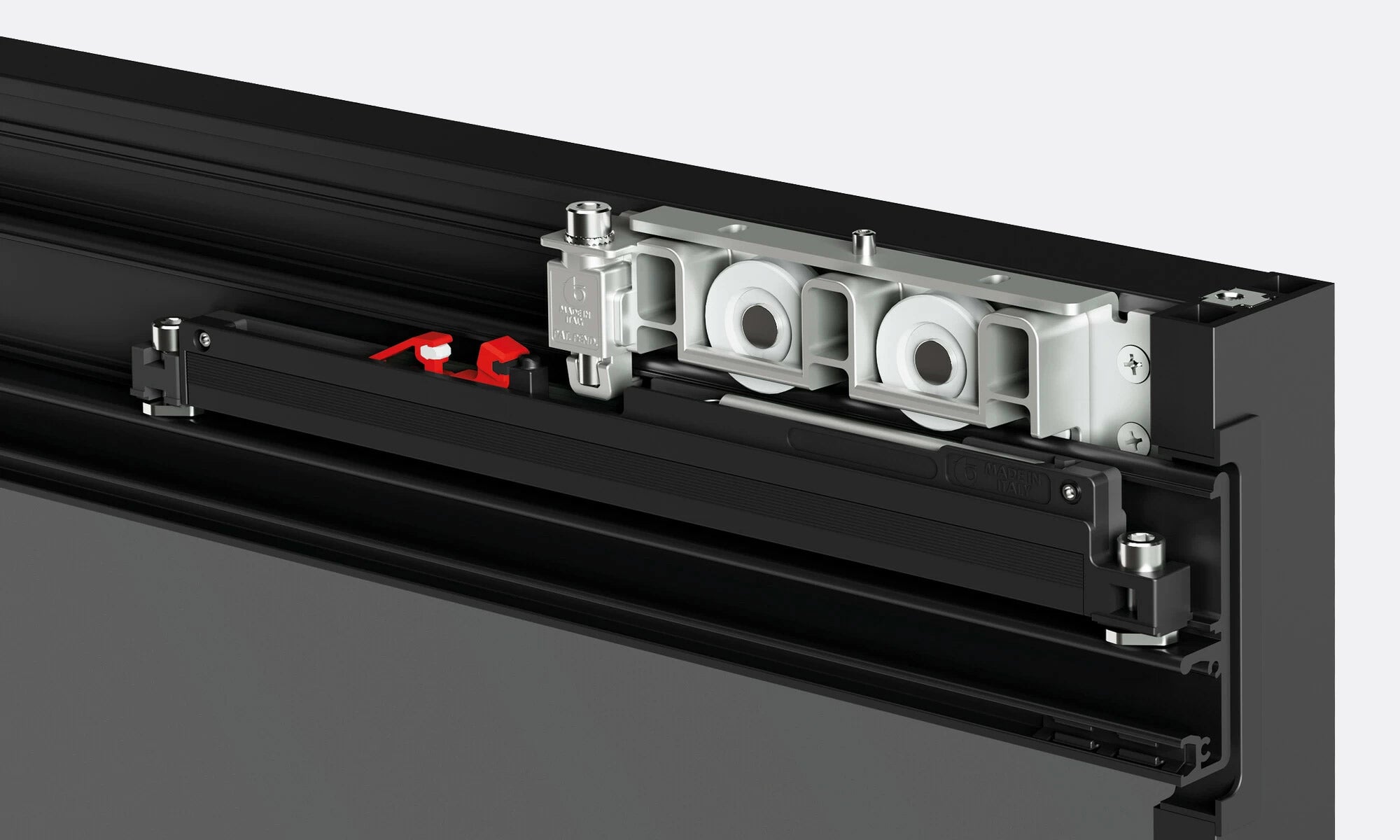Close-up of Diva Fluid Frame's track and frame