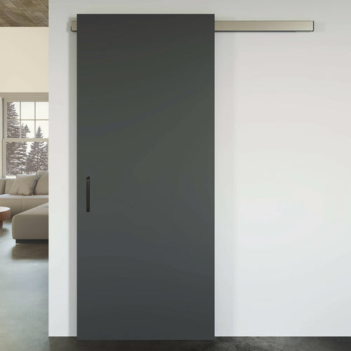 Modern sliding door in a minimalistic interior setting