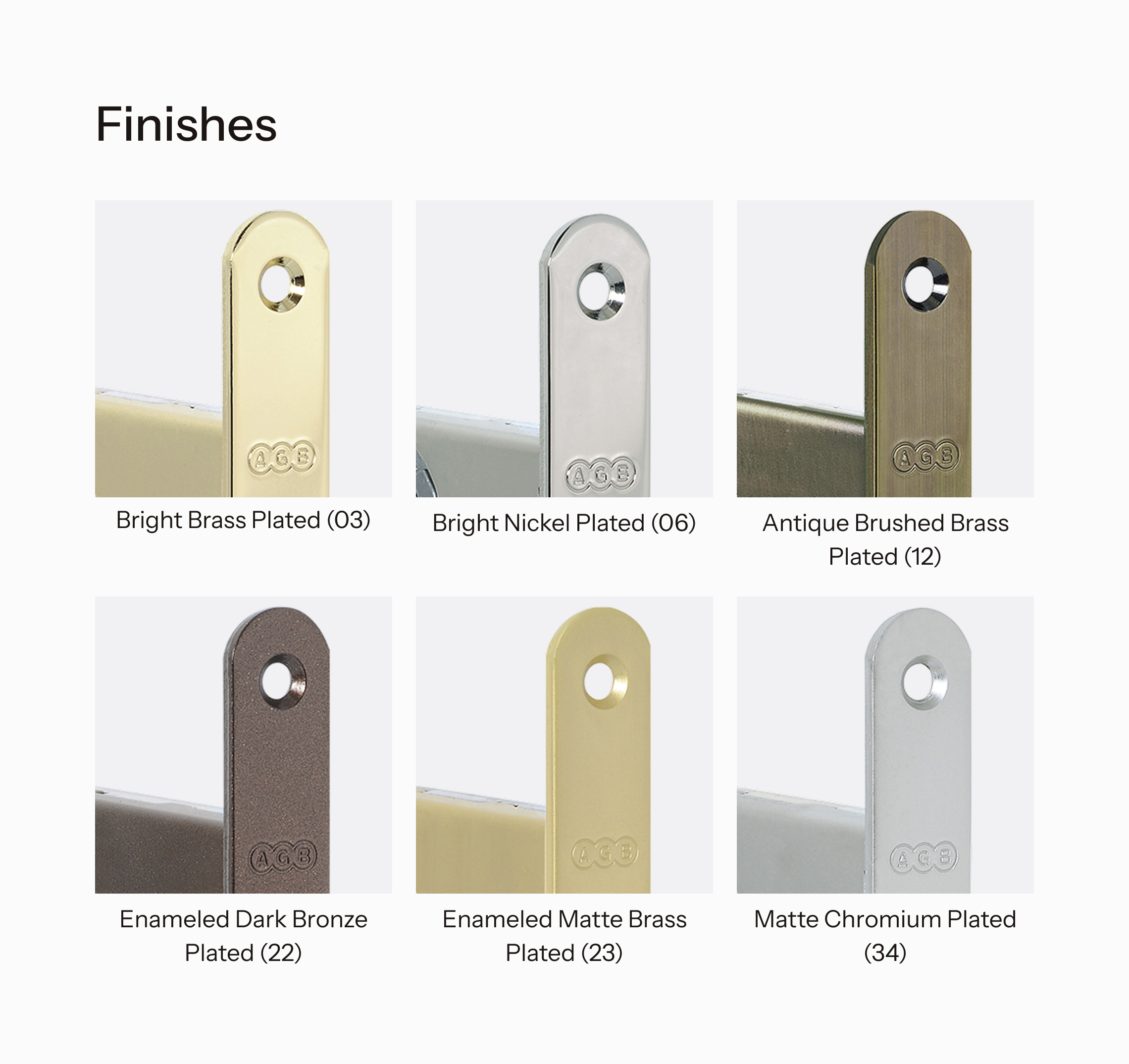 Overview of finishes