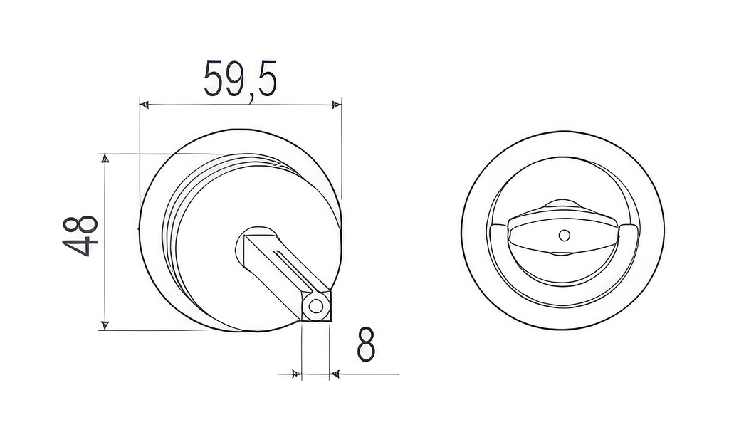 Technical drawing of Duetto catches