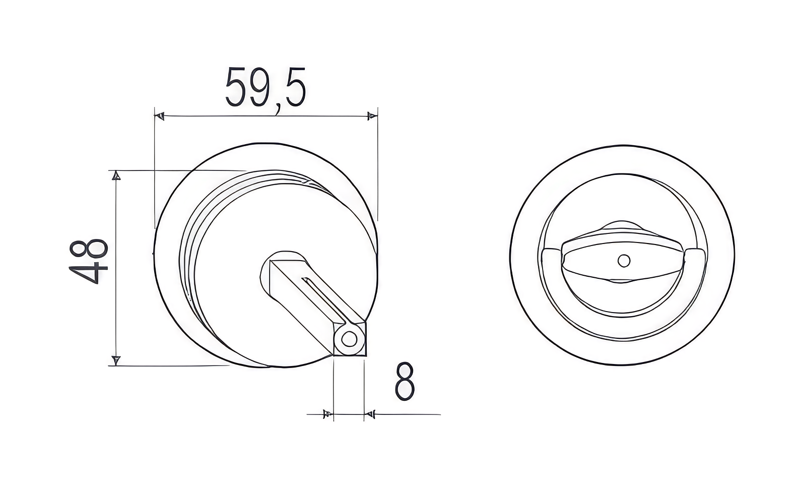 Technical drawing of Duetto catches