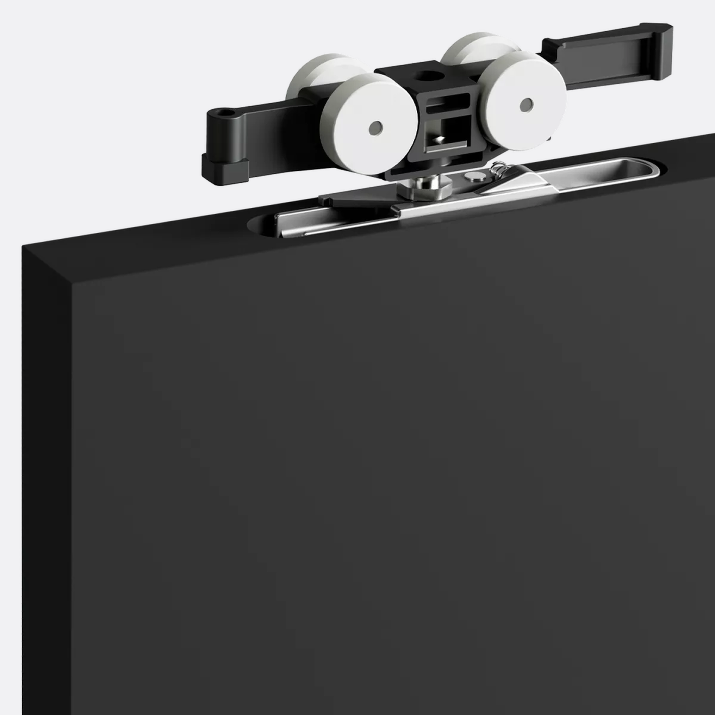 Close-up of Eccletica Basic's sliding door mechanism