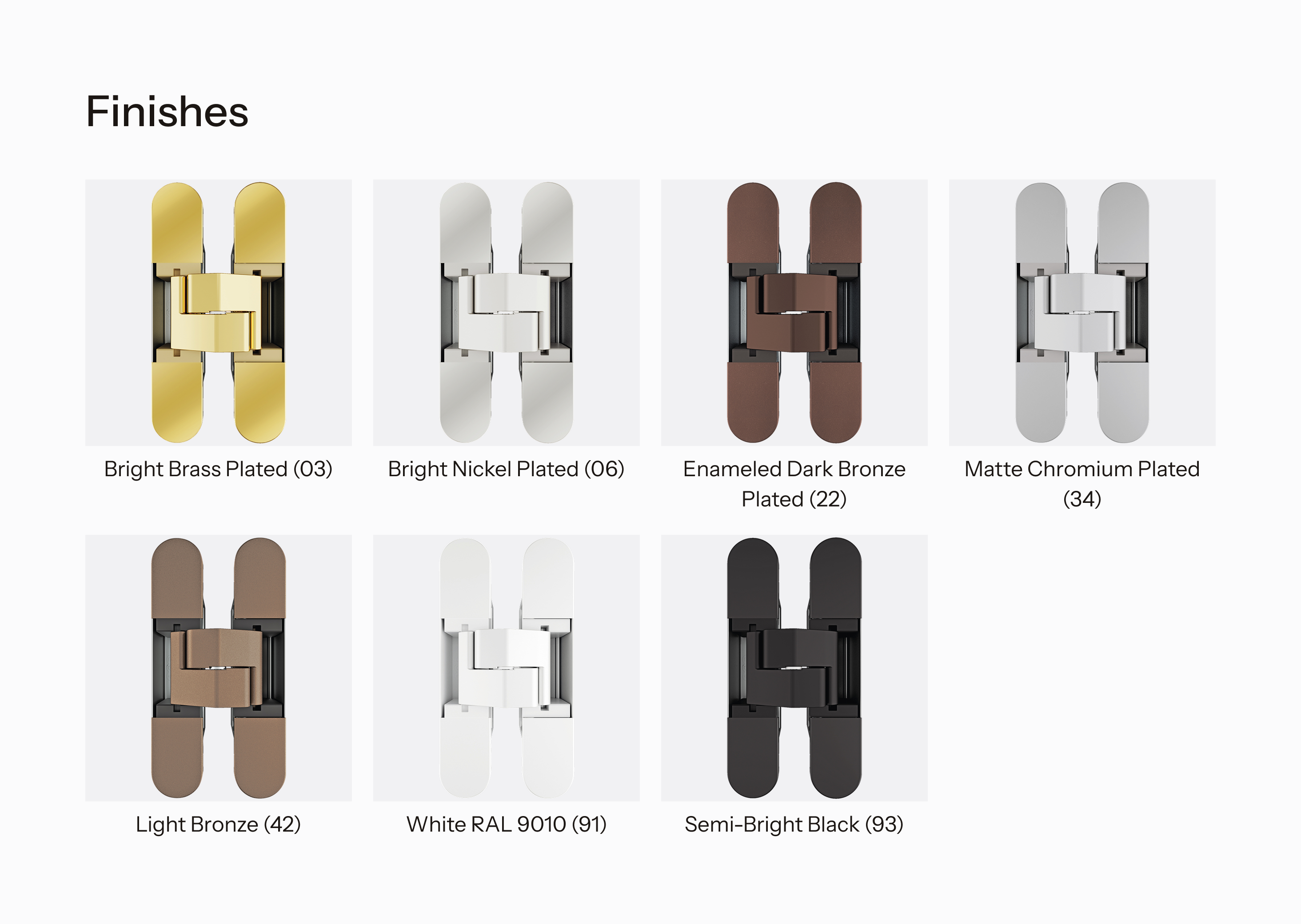 Overview of lock finishes