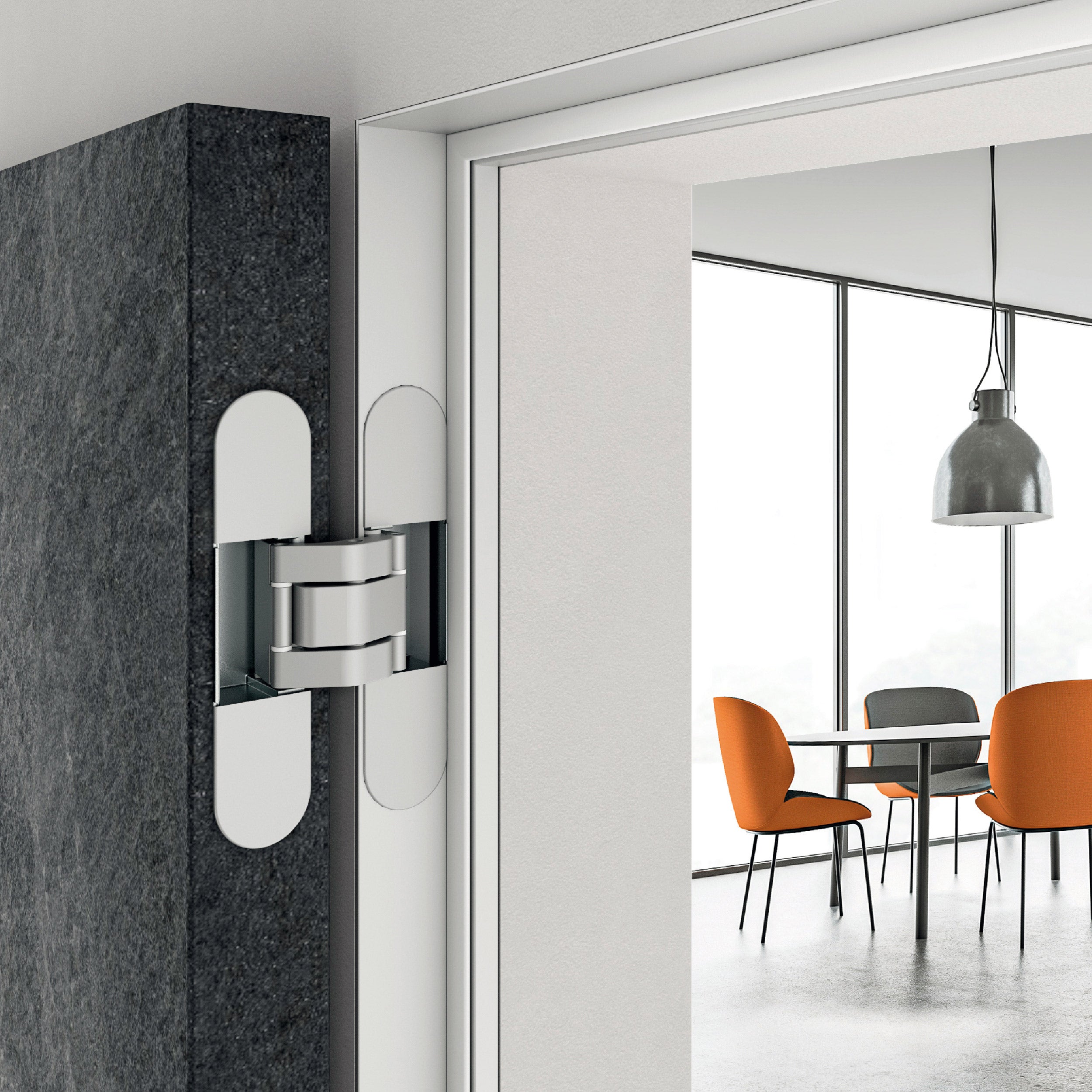 Close-up of Eclipse 3.1 installed on a stone door