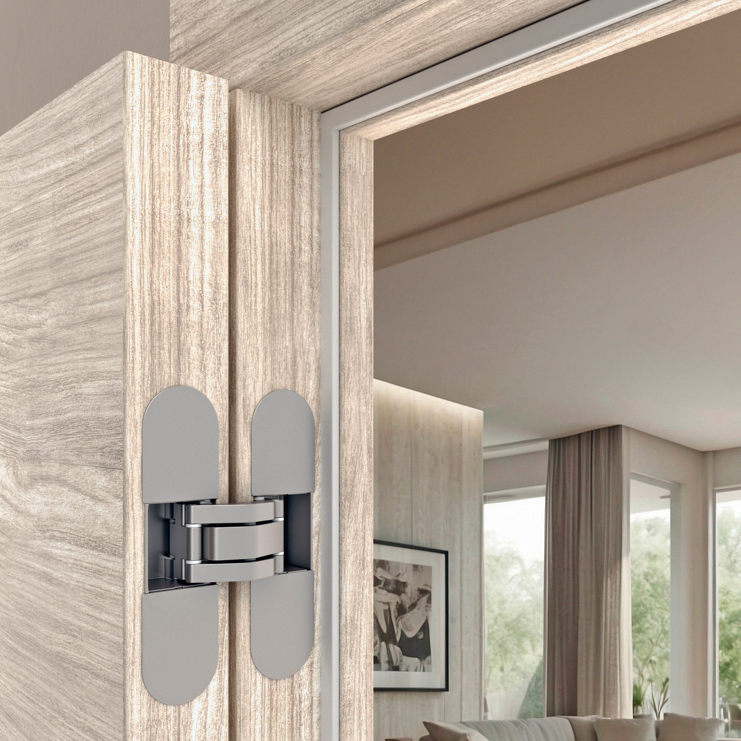 Close-up of Eclipse 2.2 installed on a wood door