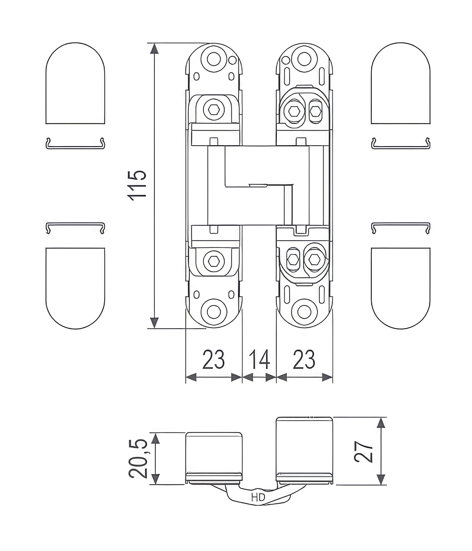 Technical drawing of Eclipse 3.2 HD