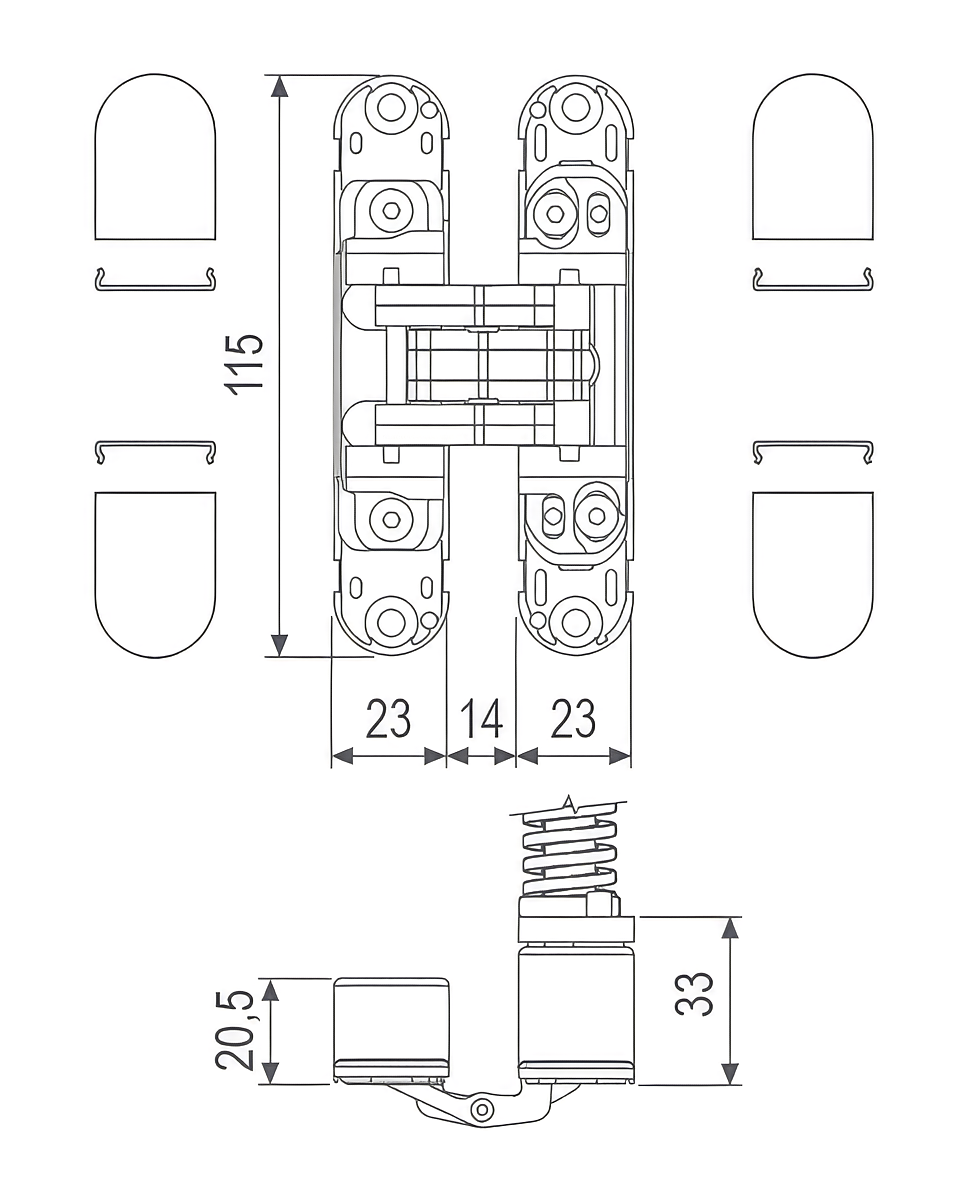Technical Drawing of Eclipse 3.2 HD Self's hinge