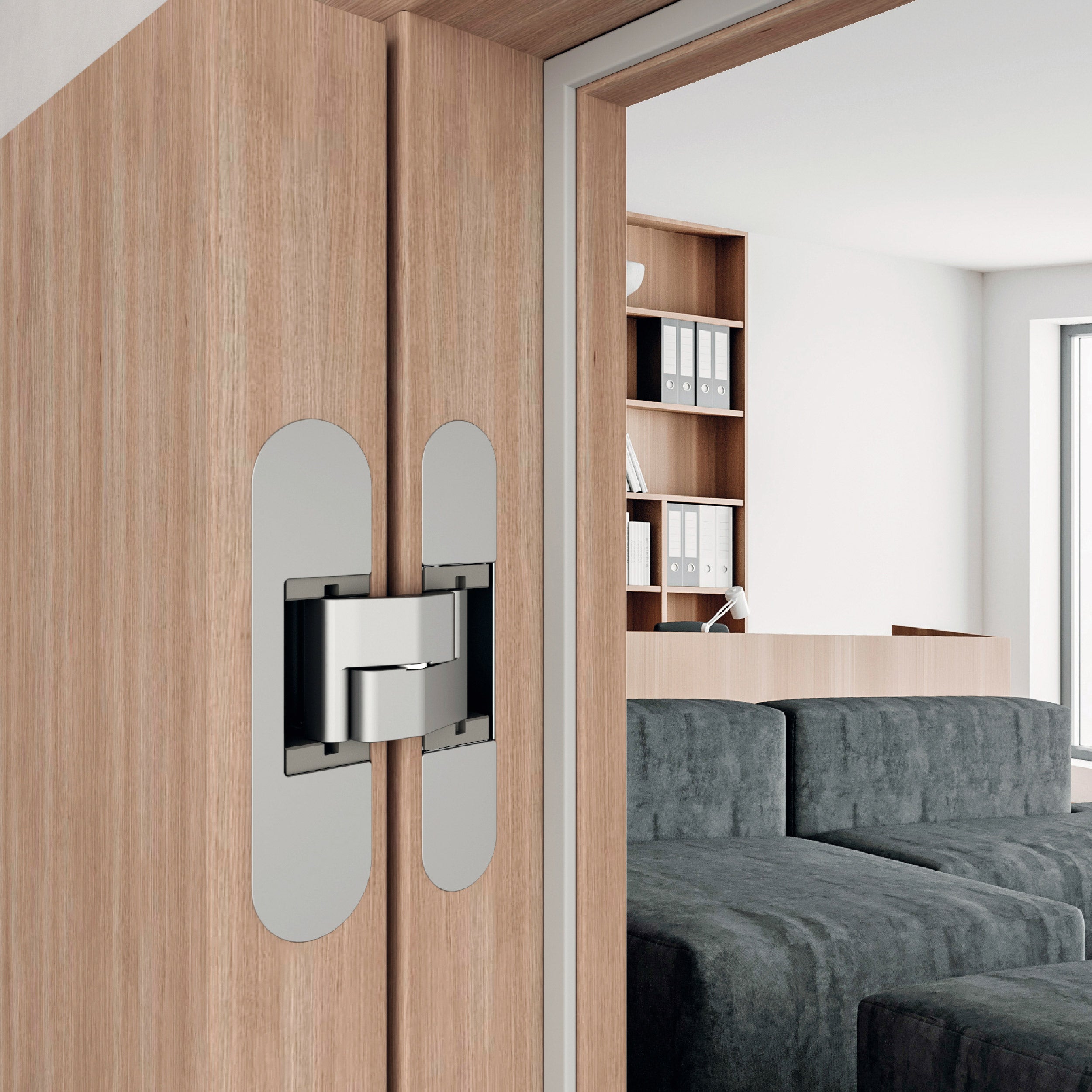 Close-up of Eclipse 3.4 installed on a wood door
