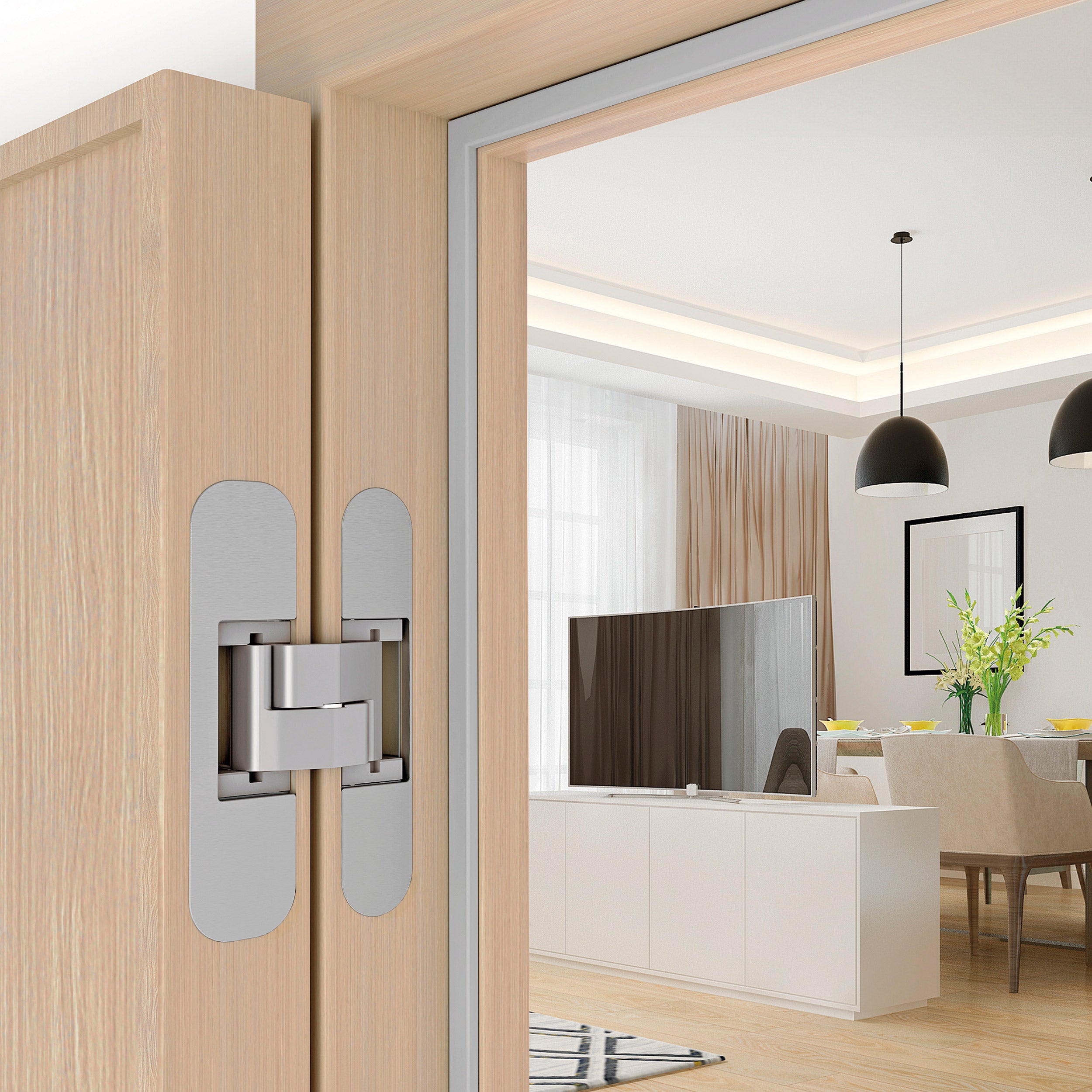 Close-up of Eclipse 3.41 installed on a wood door