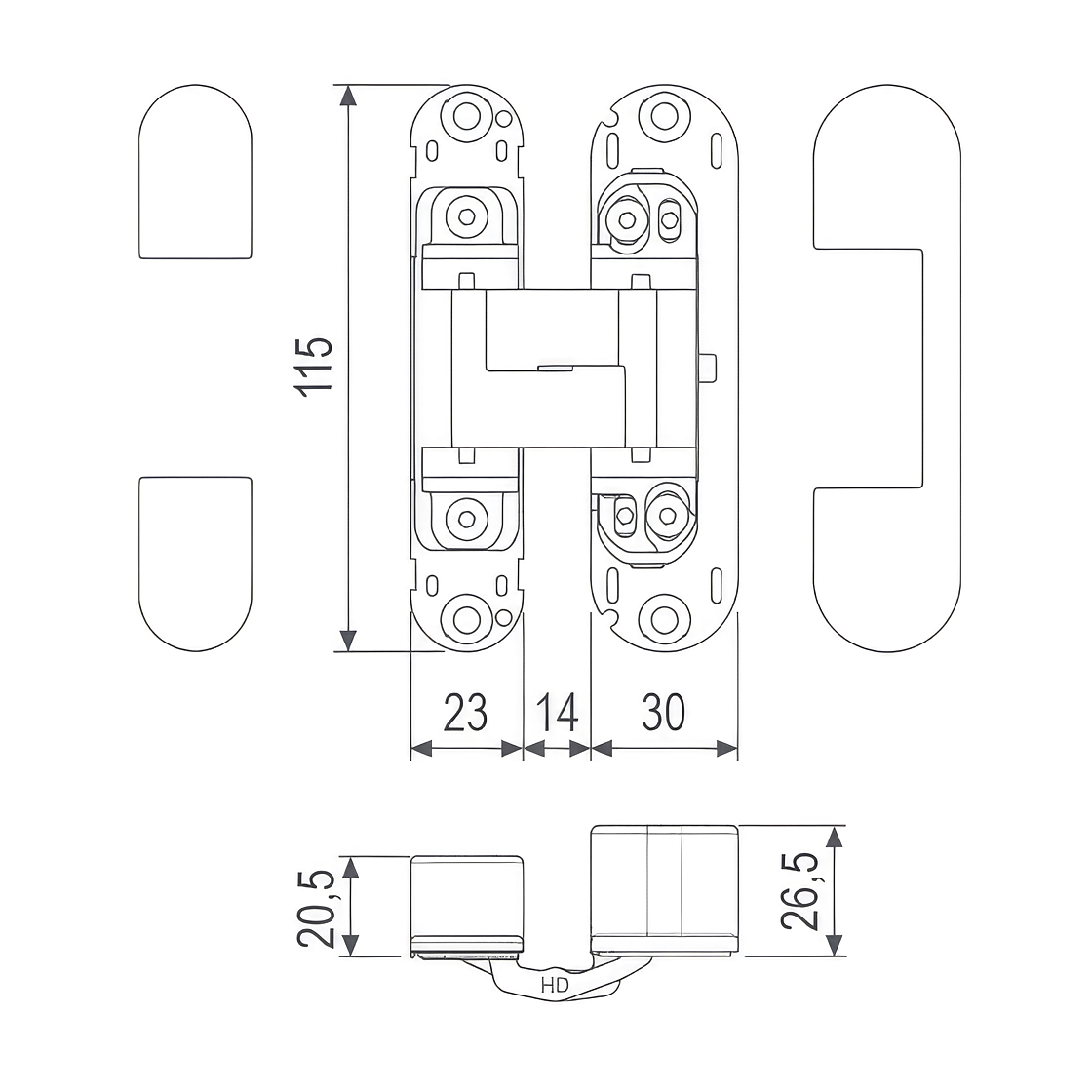 Technical drawing of Eclipse 3.4 HD