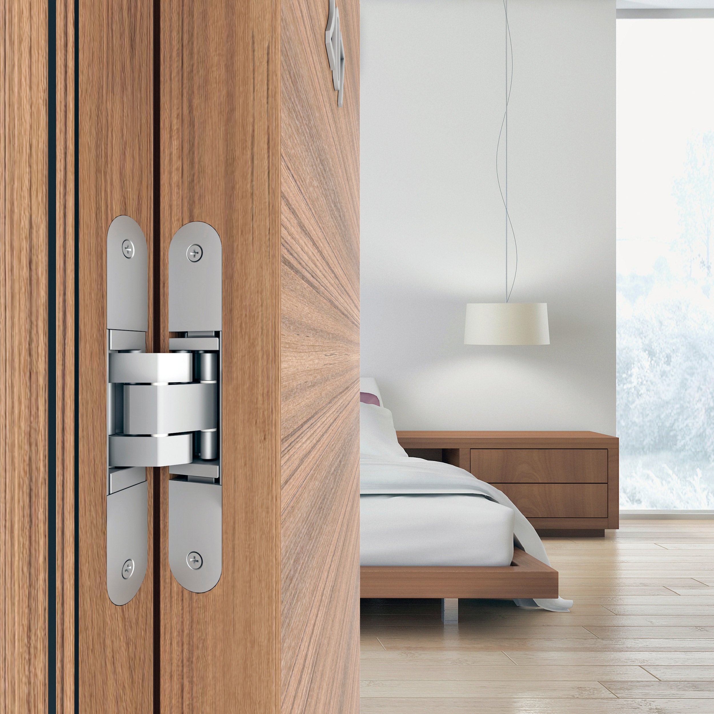 Close-up of Eclipse 5.0 installed on a wood door