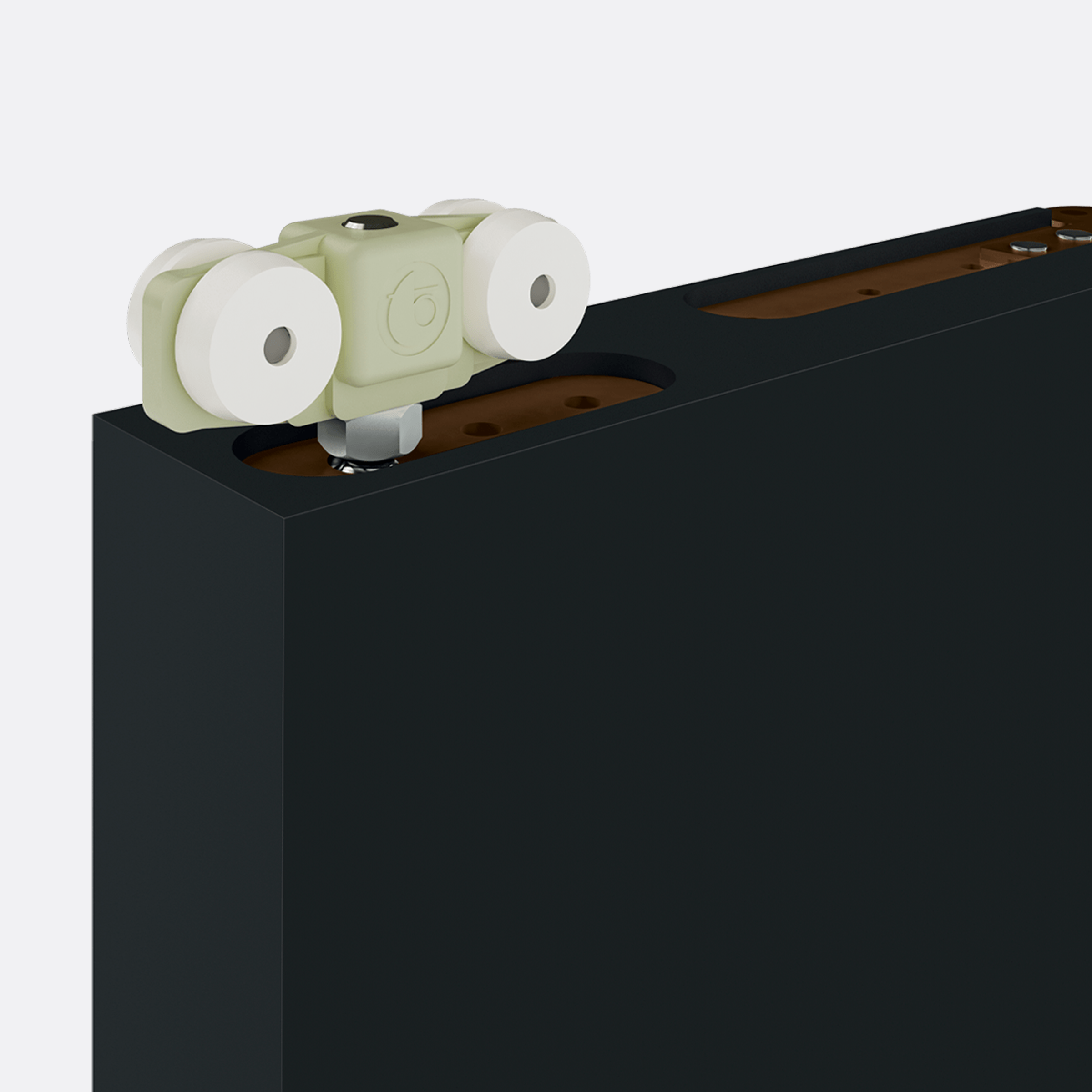 Close-up of folding mechanism on Foldy