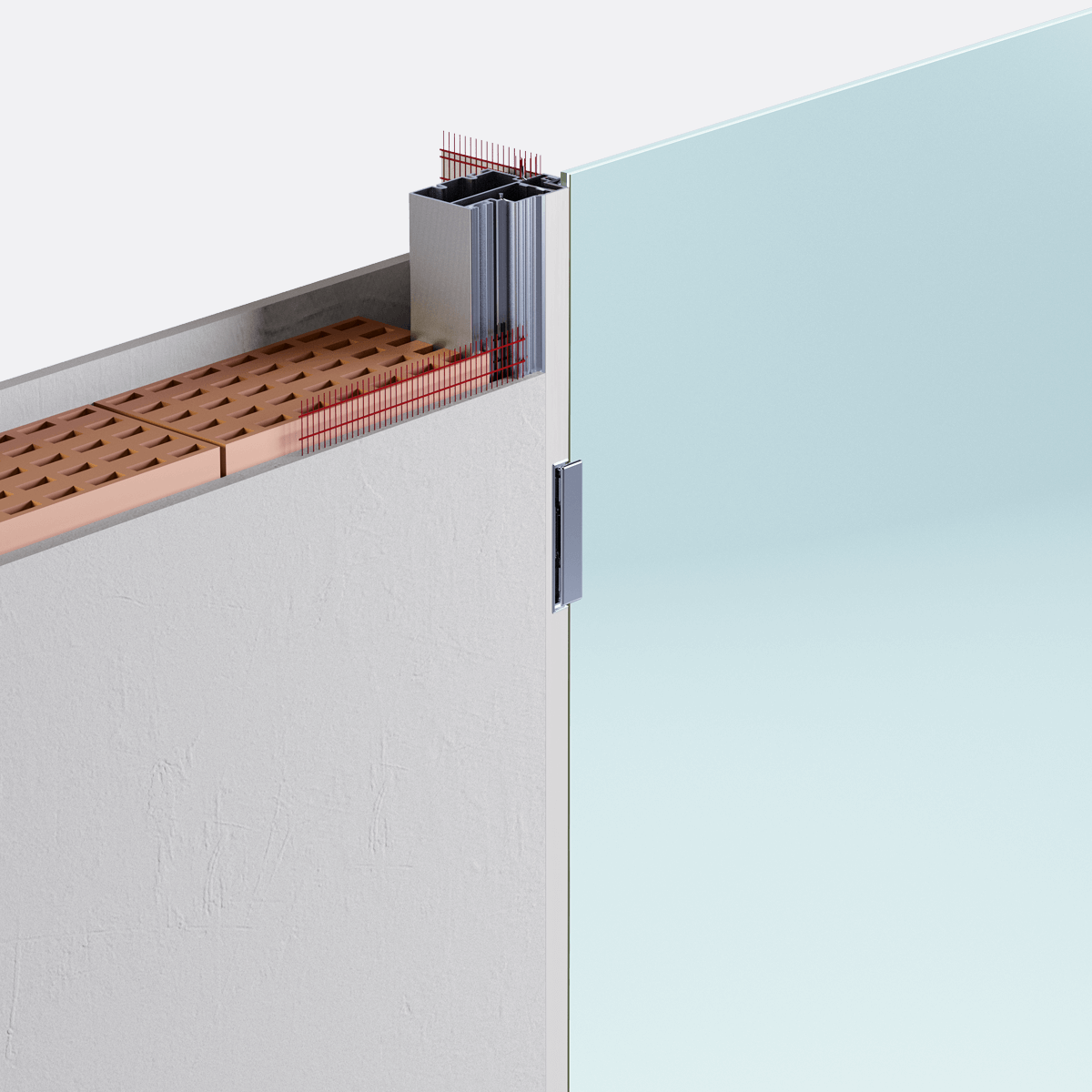 Close-up of Fusion Glass's swinging mechanism