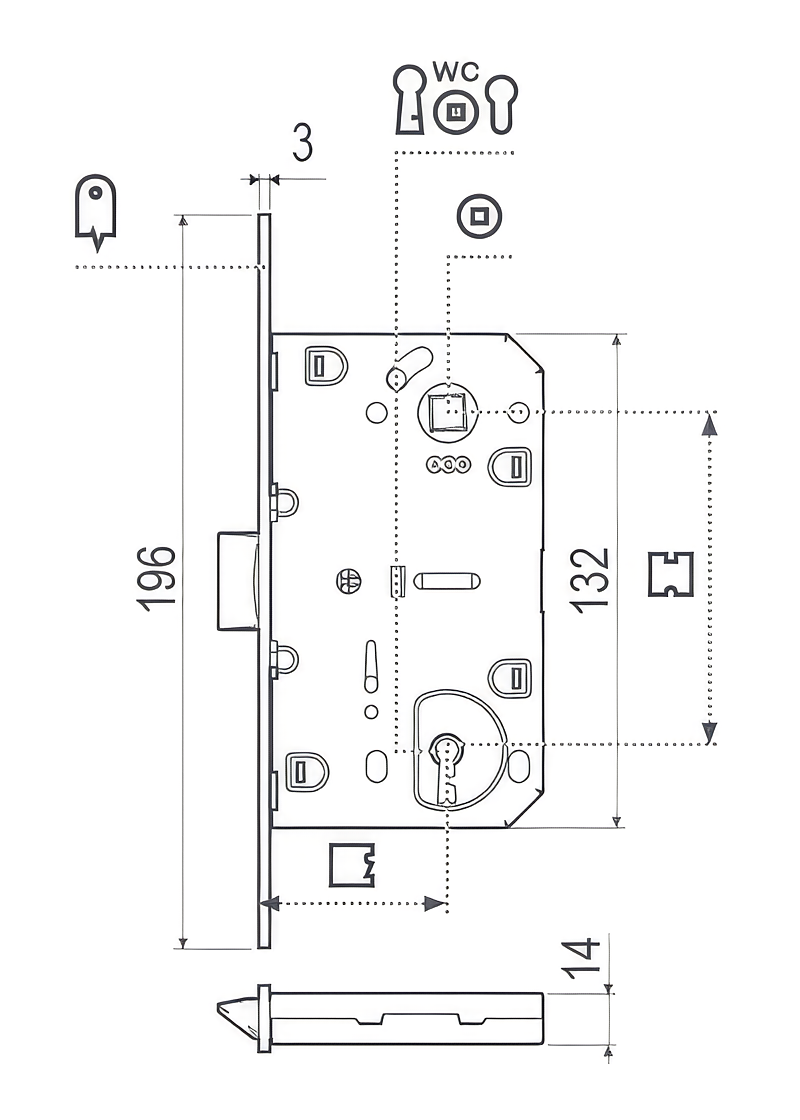 Mediana Evolution technical drawing