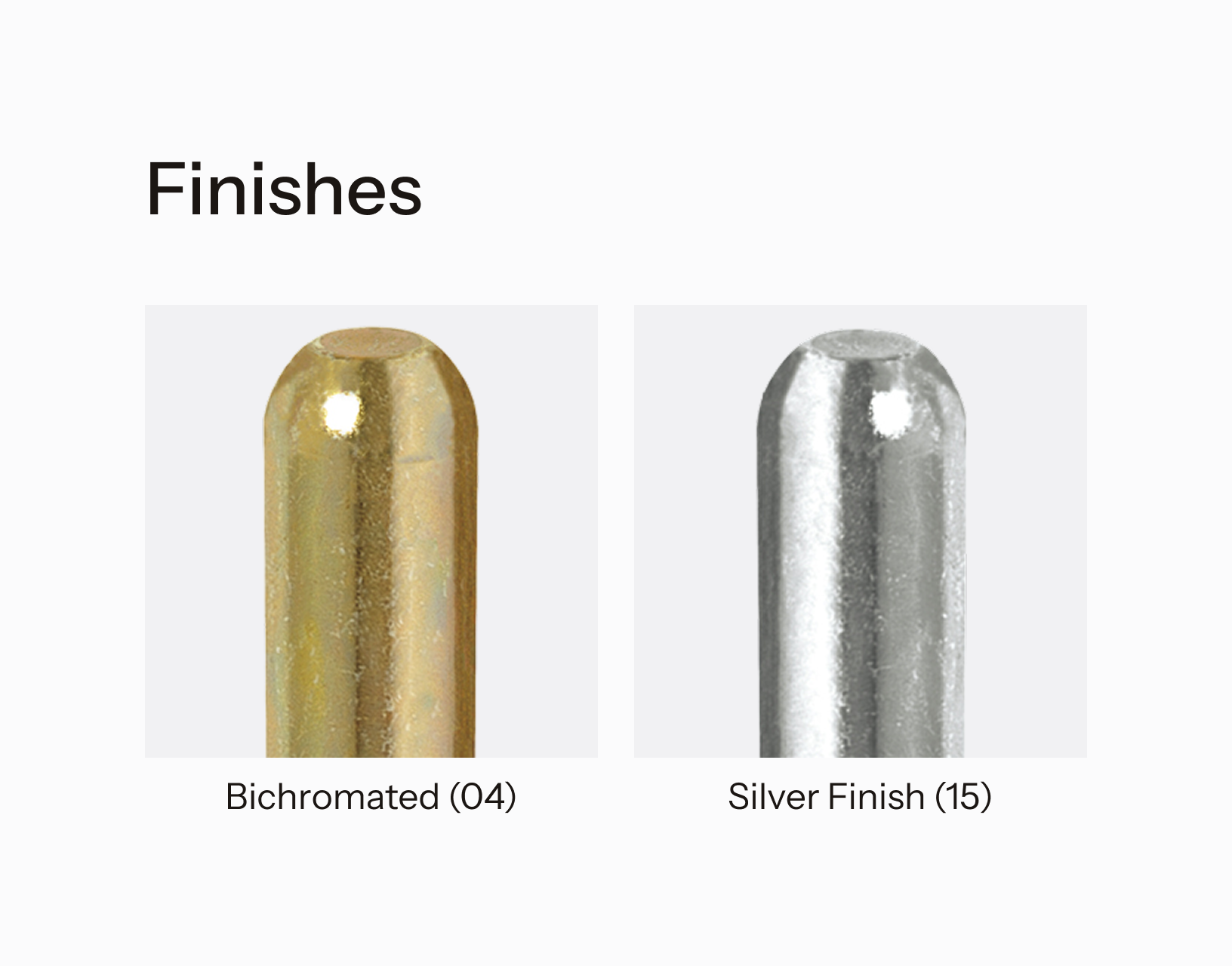 Hinge finishes