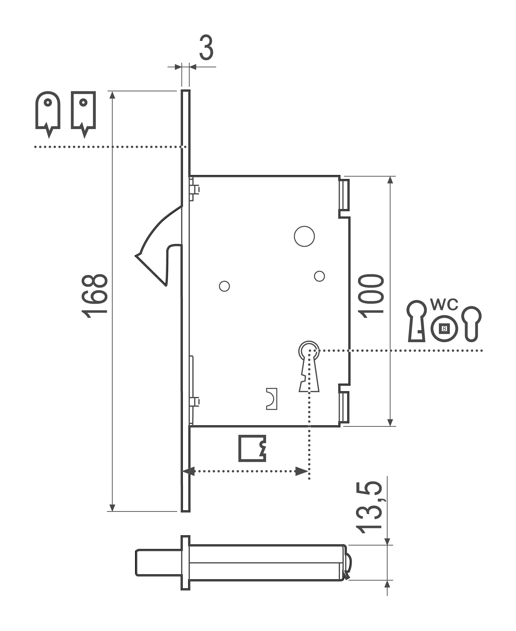 Mod. 70 technical drawing