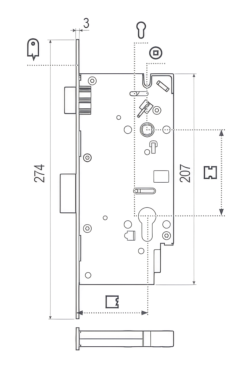 Opera XT technical drawing