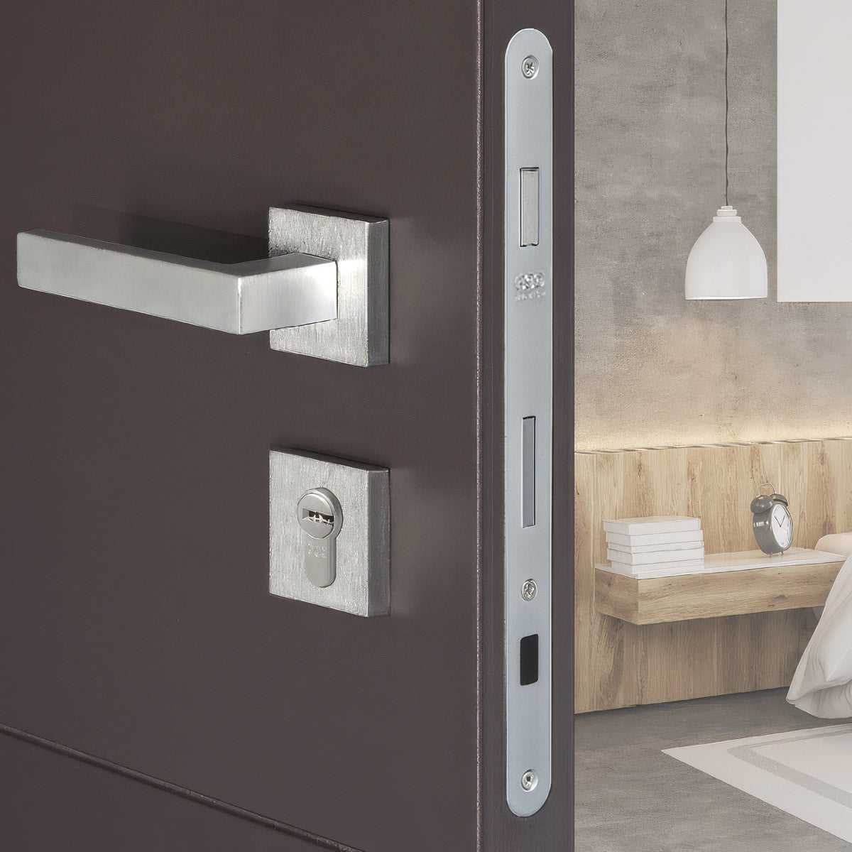 Close-up of open door with Opera iControl installed