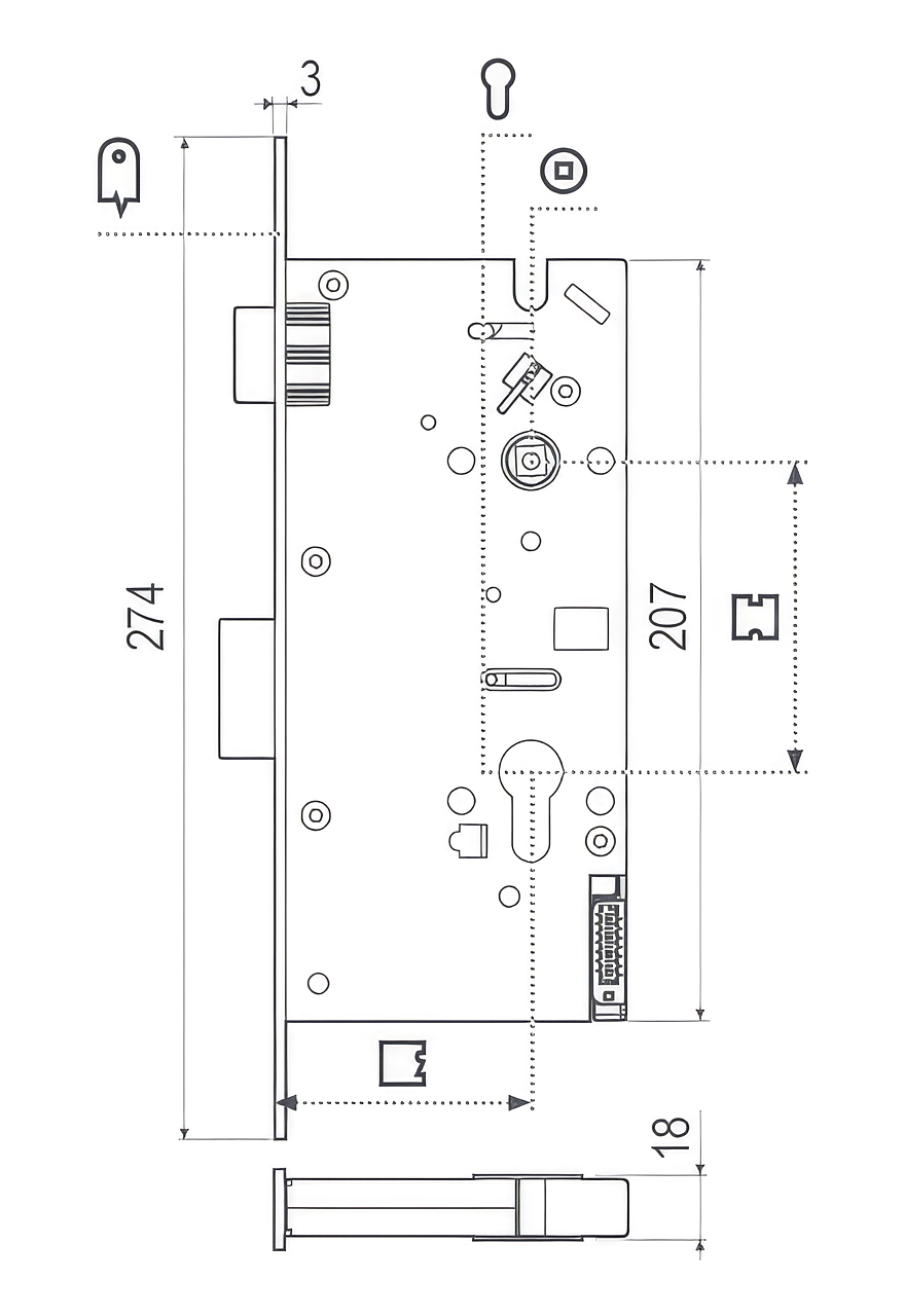 Opera iControl technical drawing