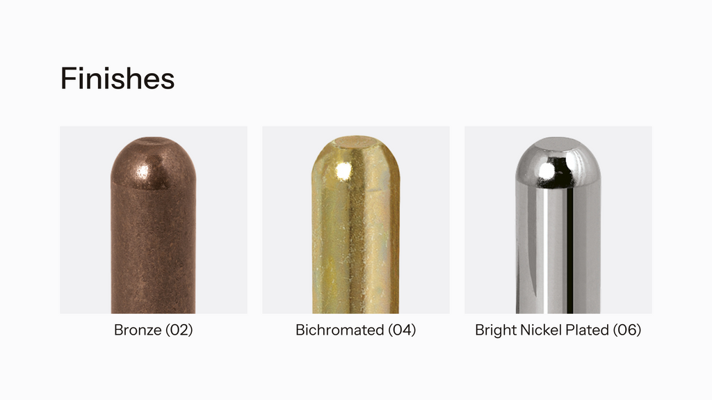 Overview of finishes available for Pivot