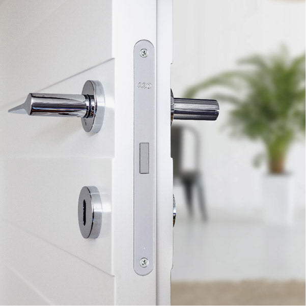 Close-up of white door with Polaris 2XT installed
