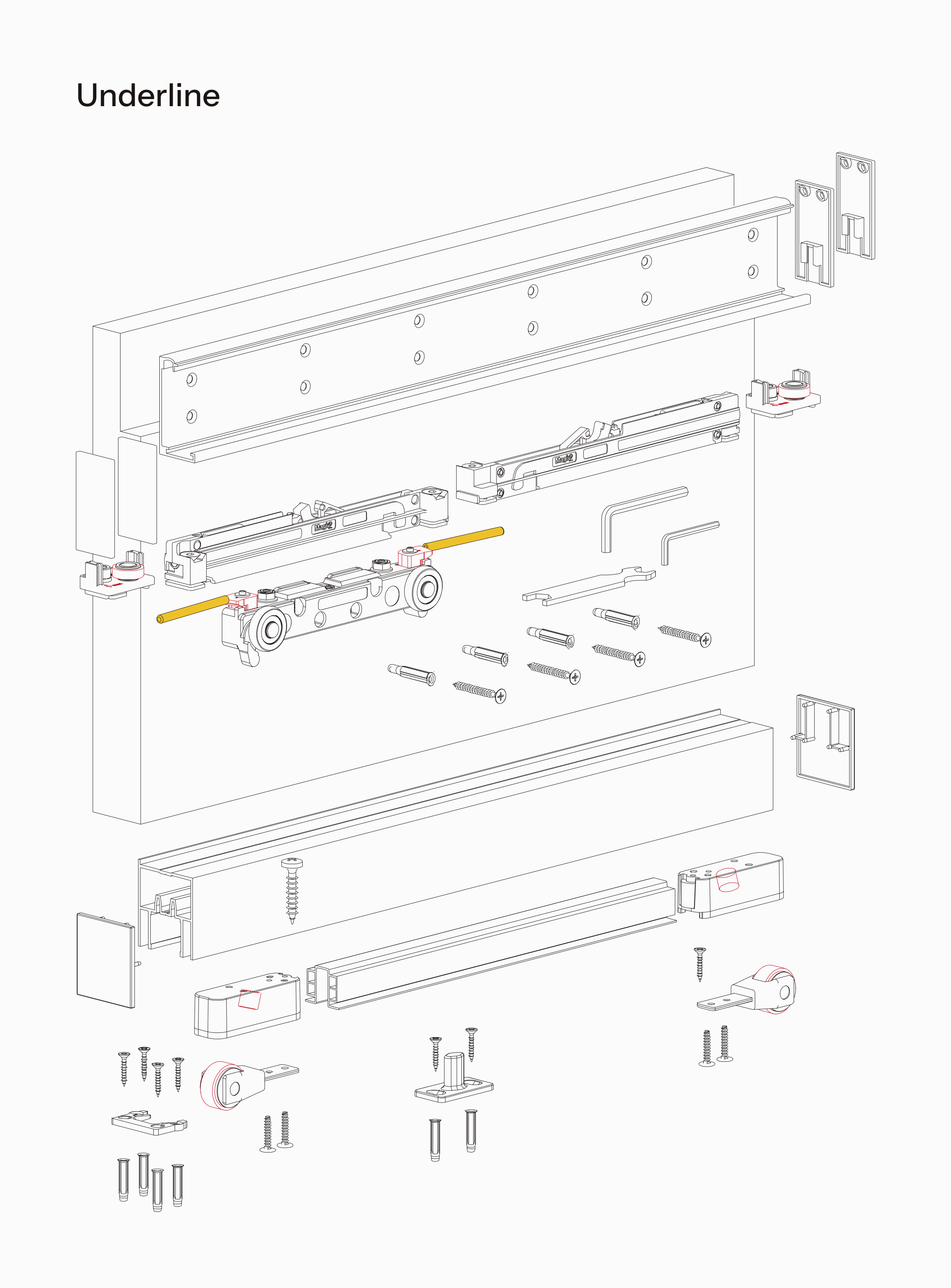 Pop Series Underline type technical drawing