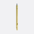 Gold door bolt against a white background
