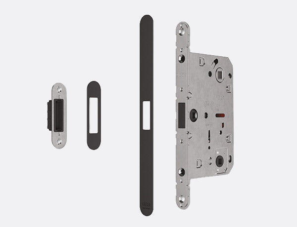 Revolution XT striker tray, striker cover, snap-fit, and lock body