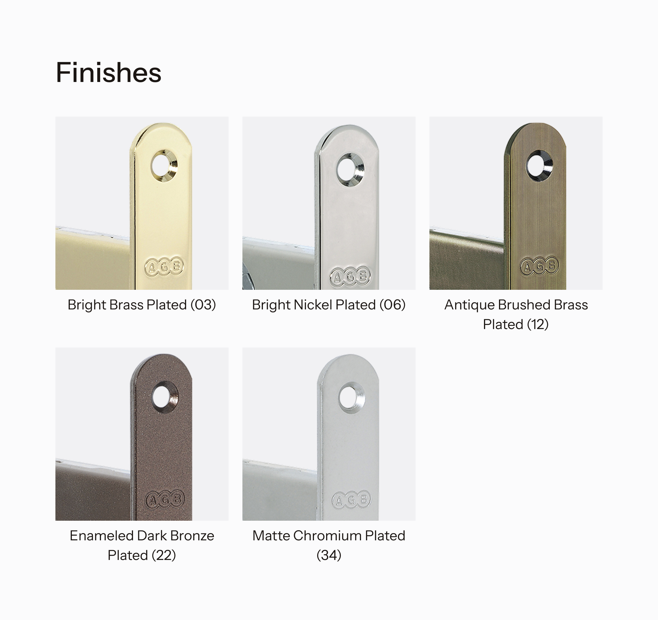 Overview of lock finishes available for Scivola TT