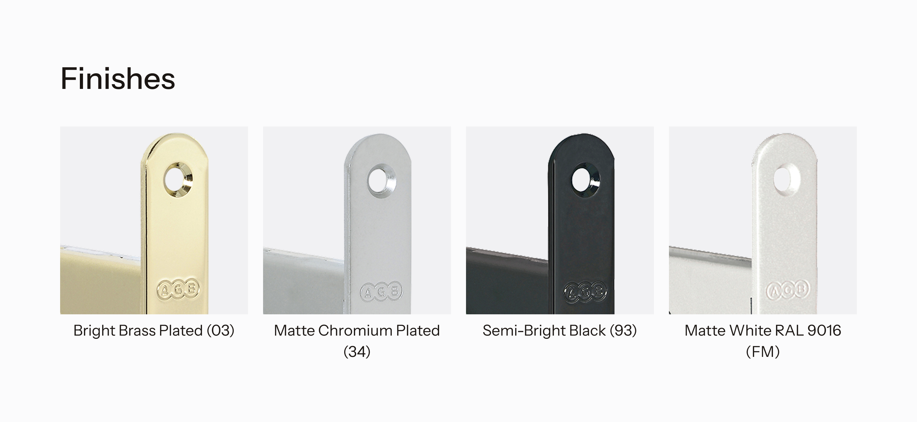Overview of finishes available for Scivola Tre Class
