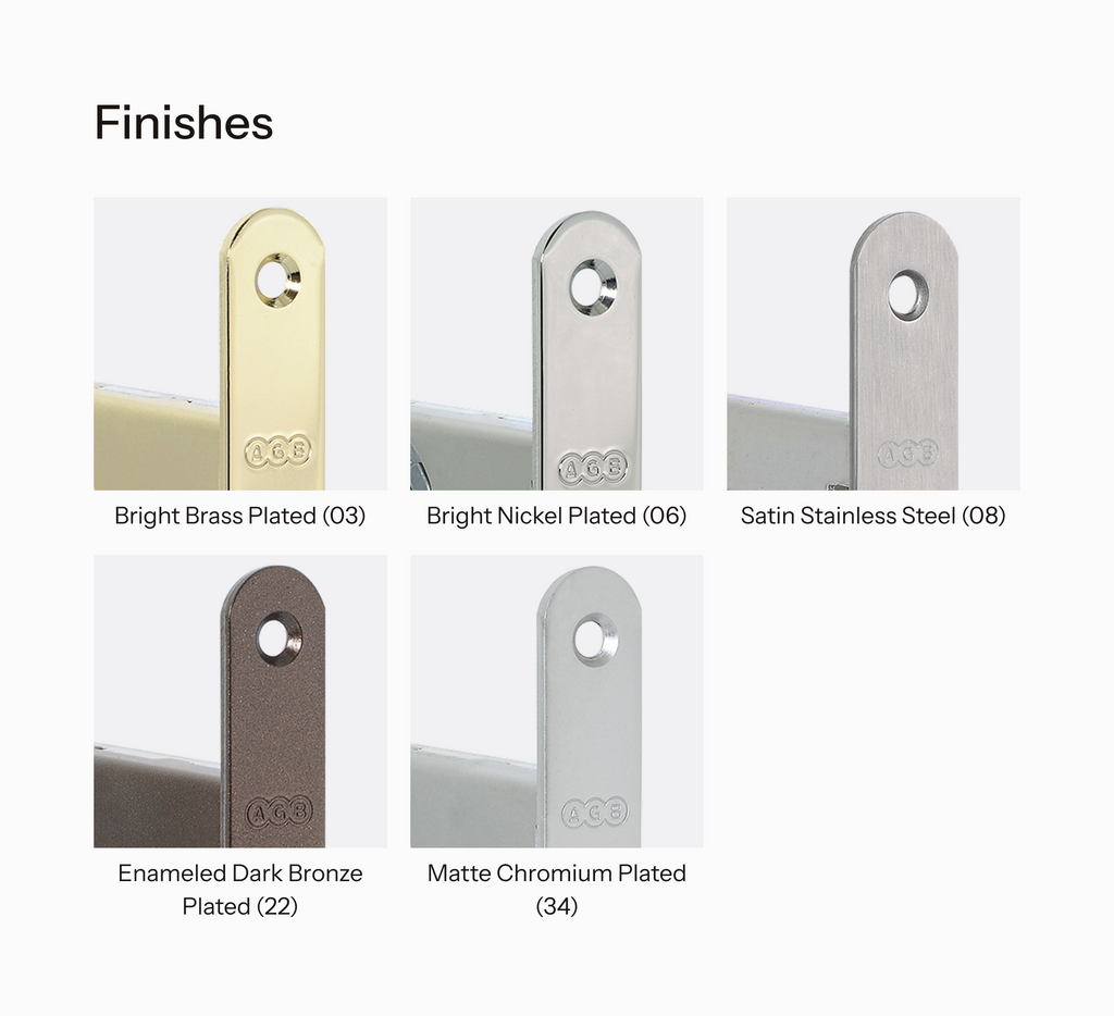 Overview of finishes available for Sicurezza 2.0