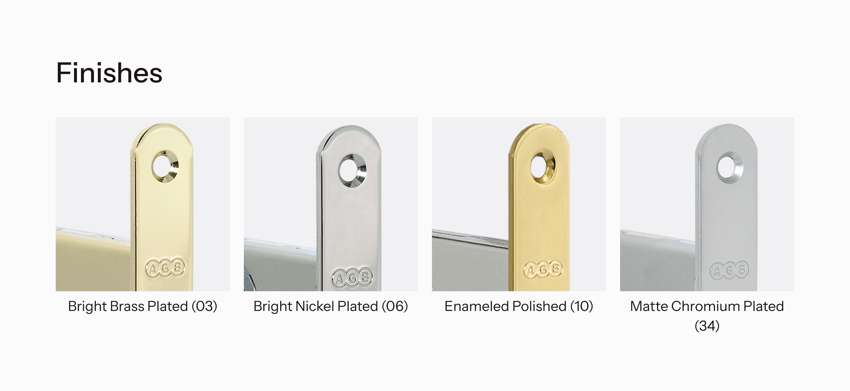 Overview of finishes available for Sicurezza SL