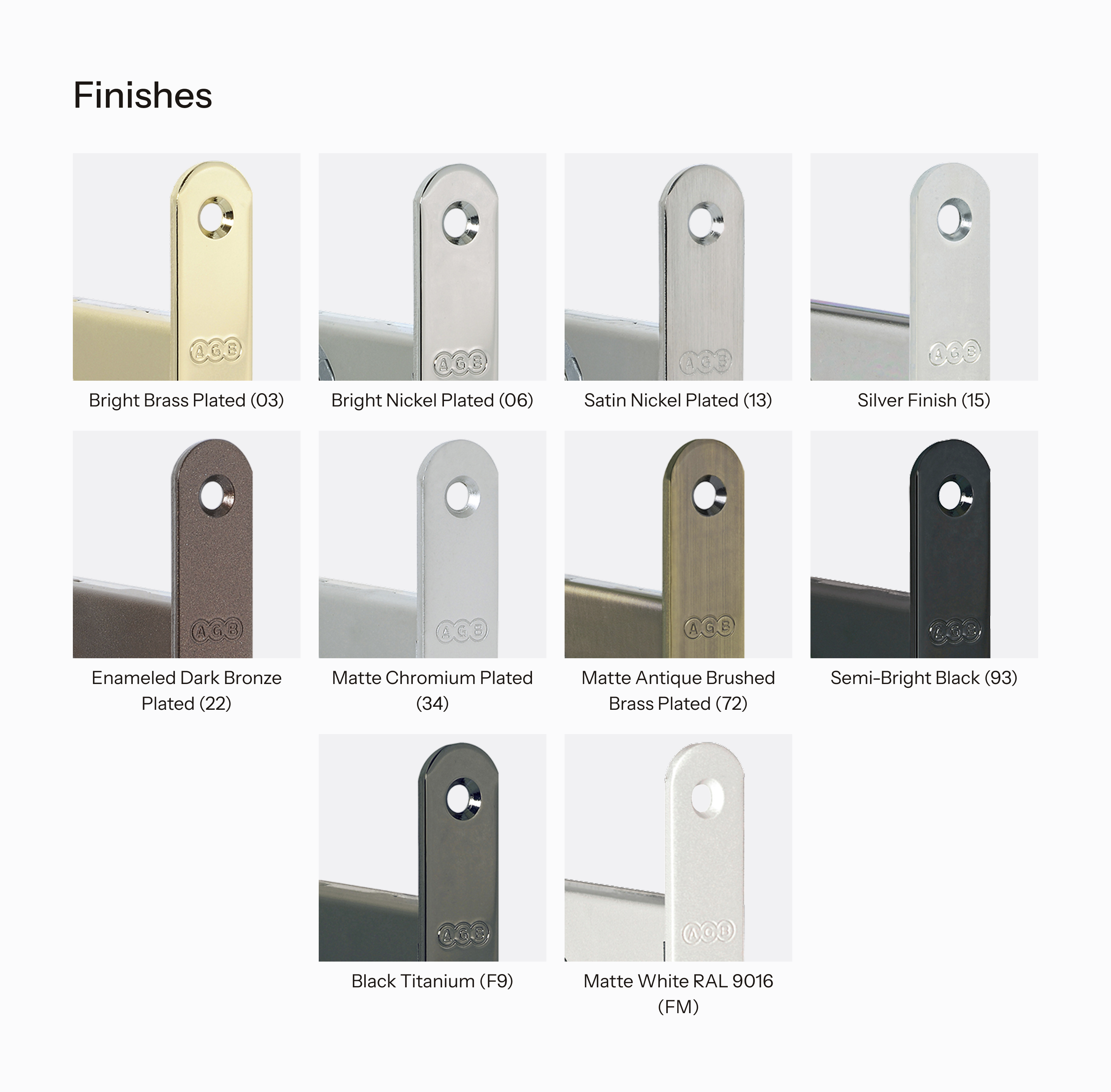 Various finishes of Sicurezza XT