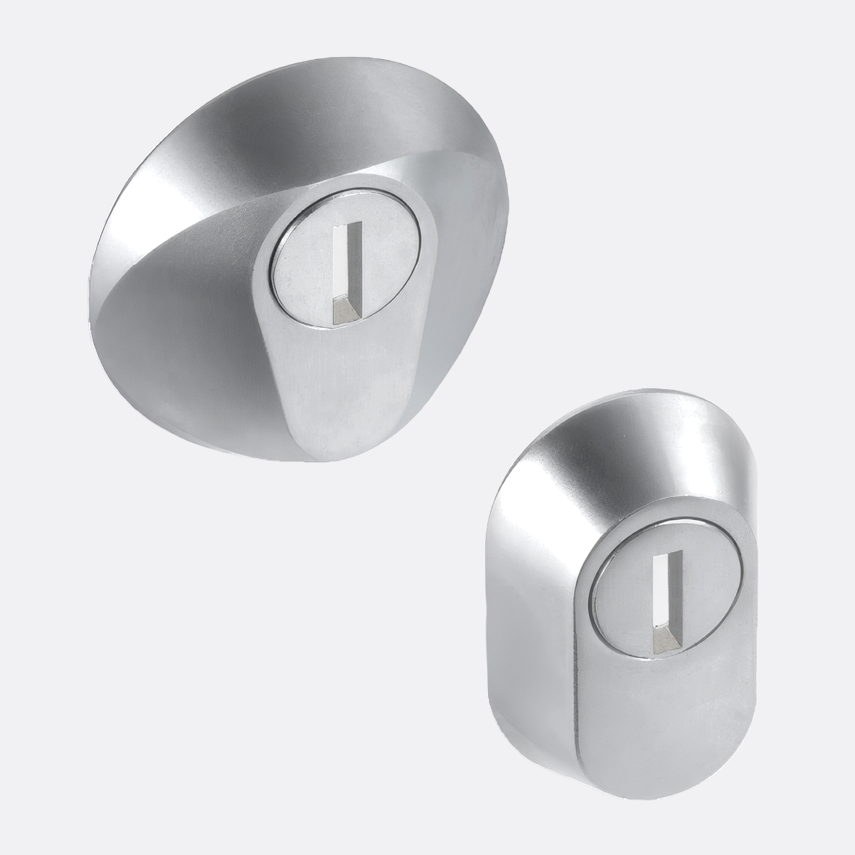 Silver rim guards against a white background