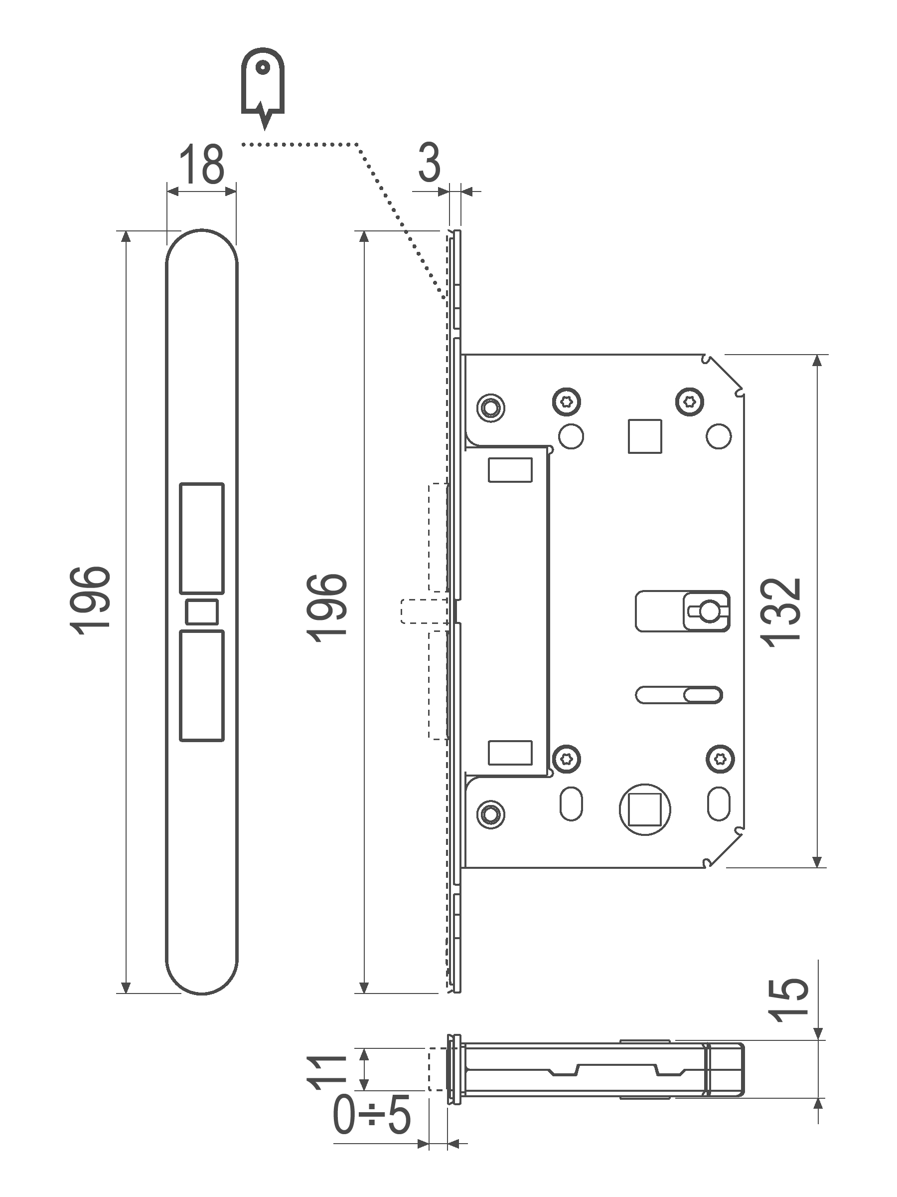 Touch & Close technical drawing