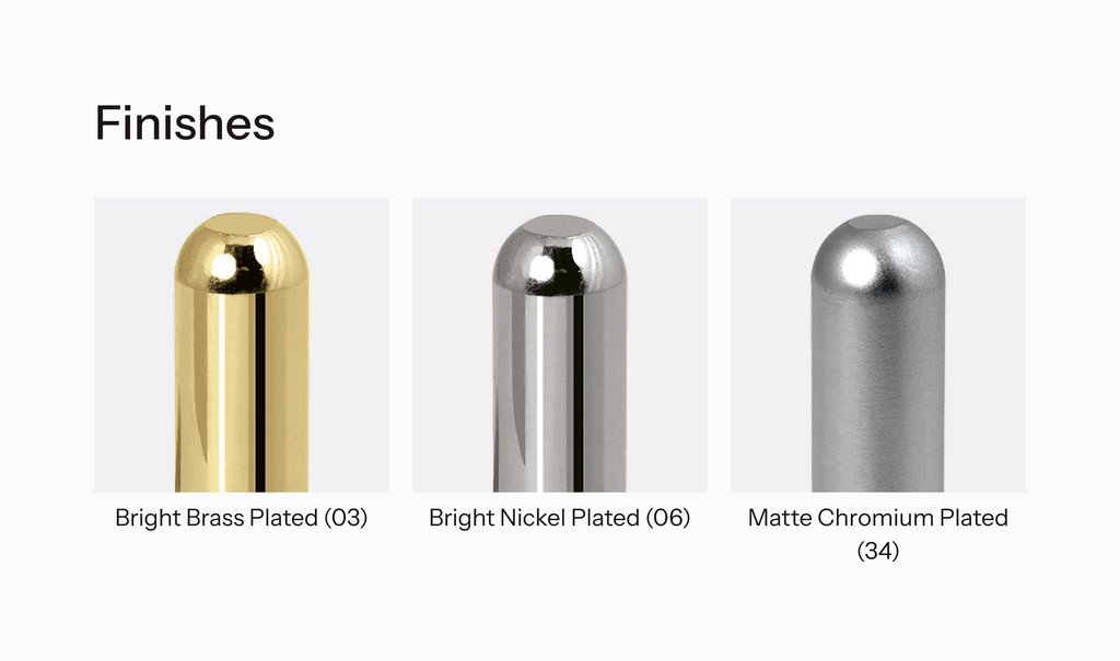Overview of finishes available for Twin