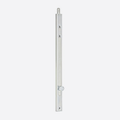Silver door bolt against a white background