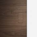 Close-up of Zero installed on a wood door