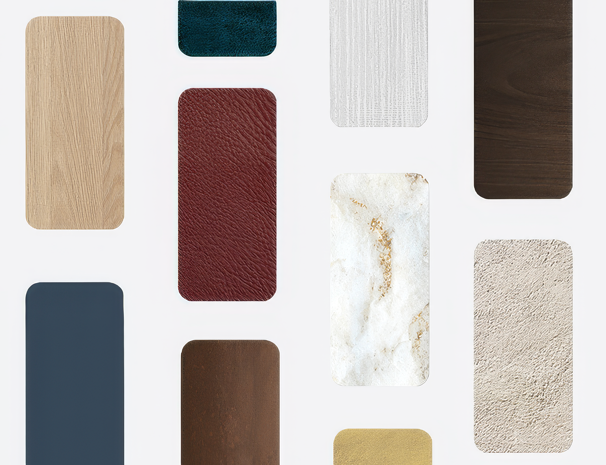 Collection of finishes available for Zero